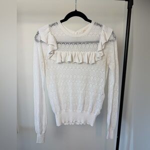 Maje White Textured Knit Top
